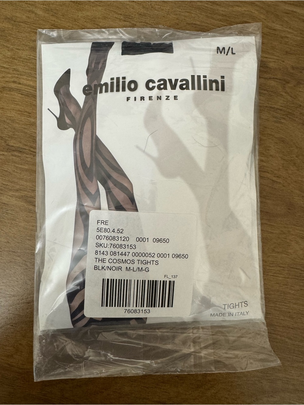 Black Patterned Tights - Brand New in Original Packaging